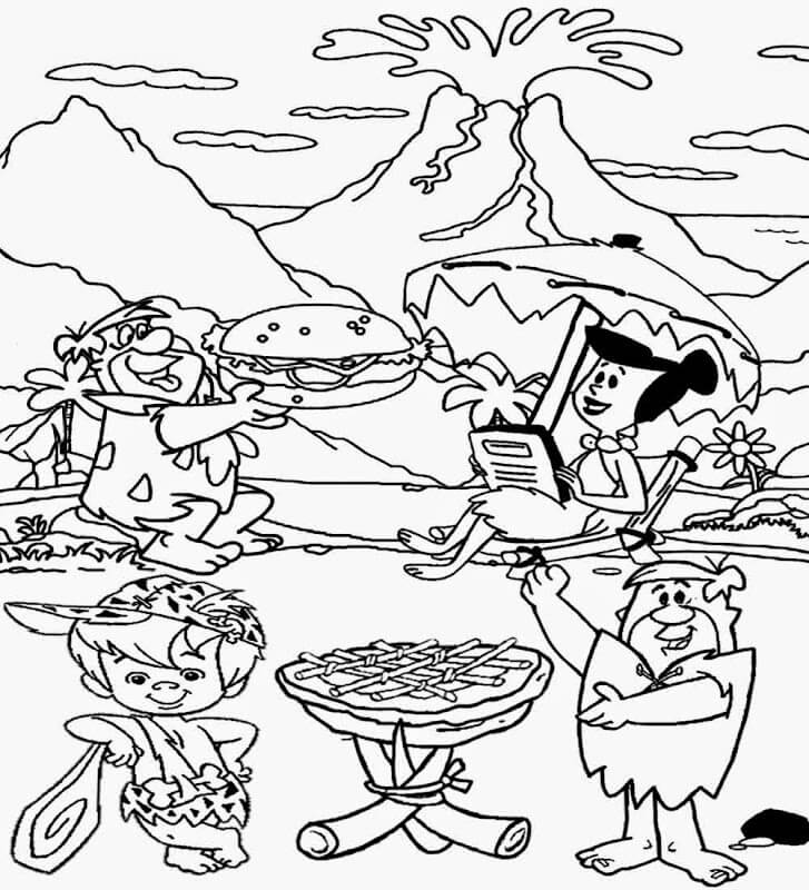 Dibujo de Montaña de La Edad de Piedra para Colorear y Imprimir