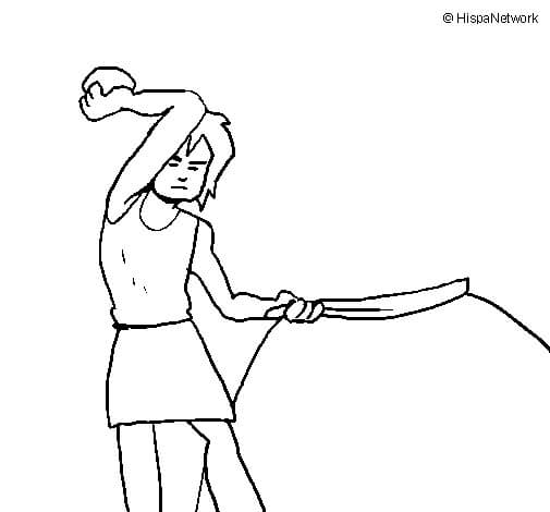 Dibujo de Niño Edad de Piedra para Colorear y Imprimir