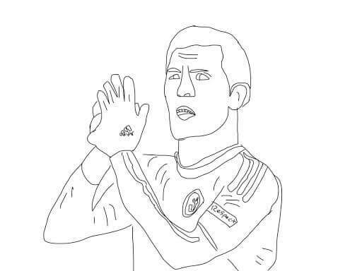 Dibujo de Eden Hazard Estúpido para Colorear y Imprimir