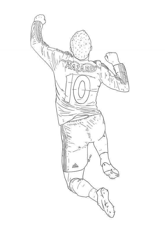 Dibujo de Eden Hazard Saltar para Colorear y Imprimir