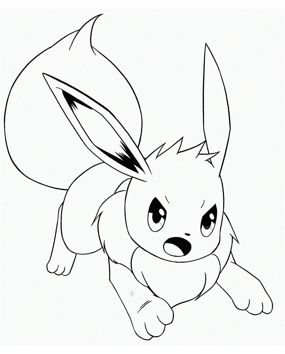 Dibujo de Eevee Enojado para Colorear y Imprimir