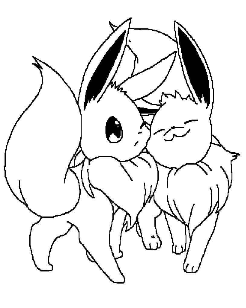 Dibujo de Eevee Lindo para Colorear y Imprimir