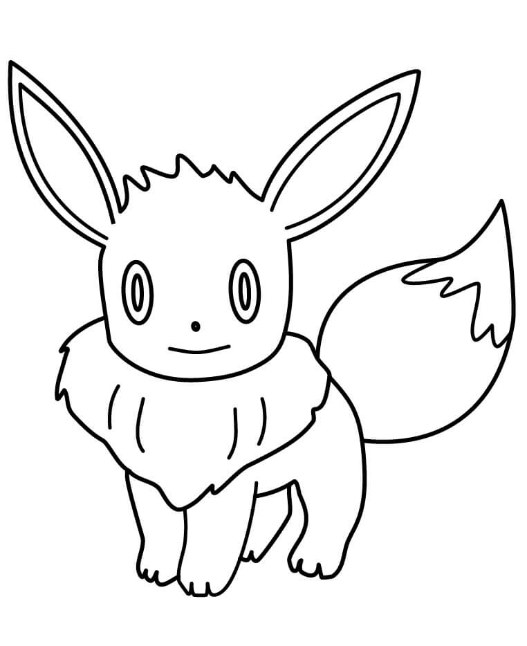 Dibujo de Eevee Normal para Colorear y Imprimir