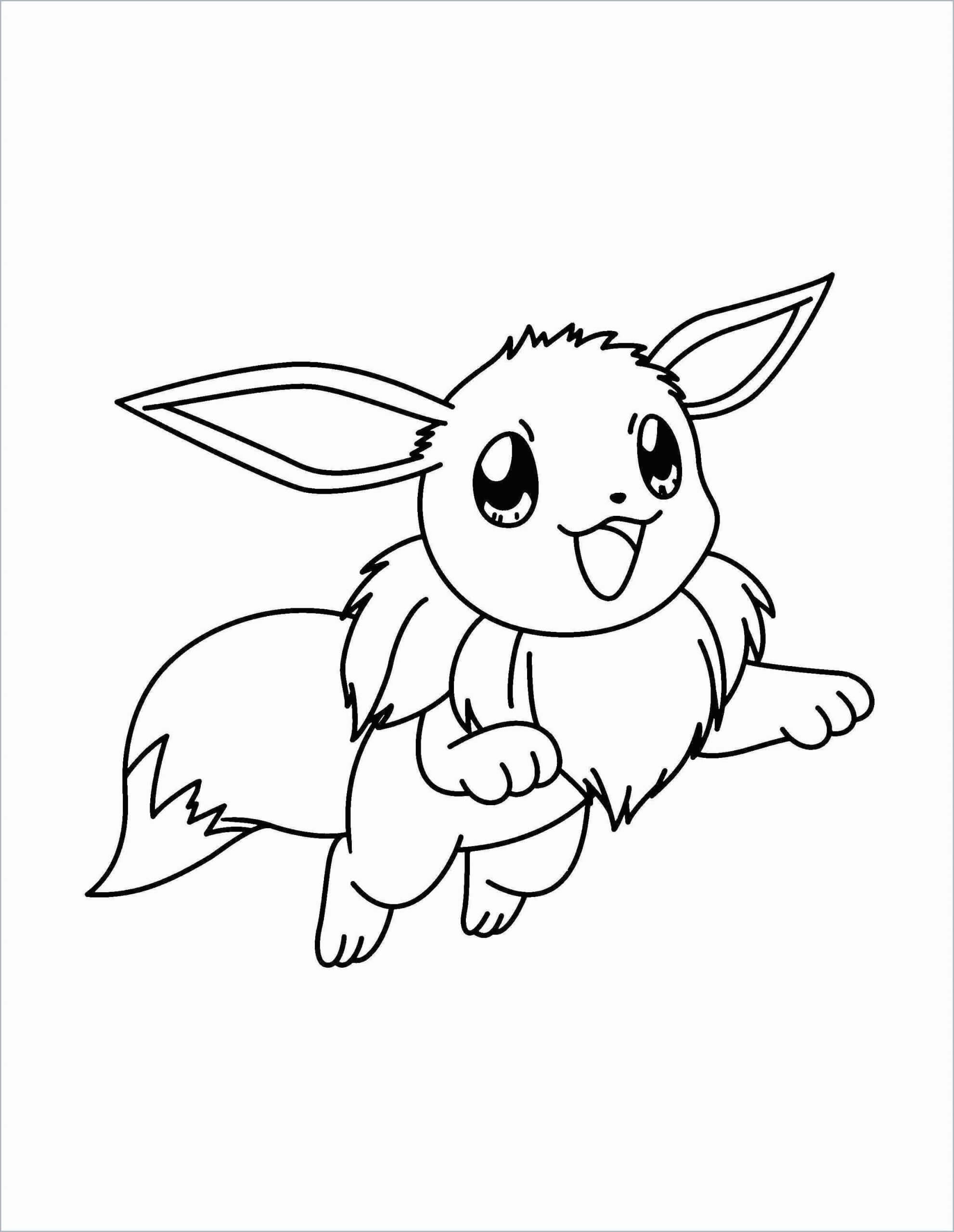Dibujo de ¡Feliz Eevee para Colorear y Imprimir