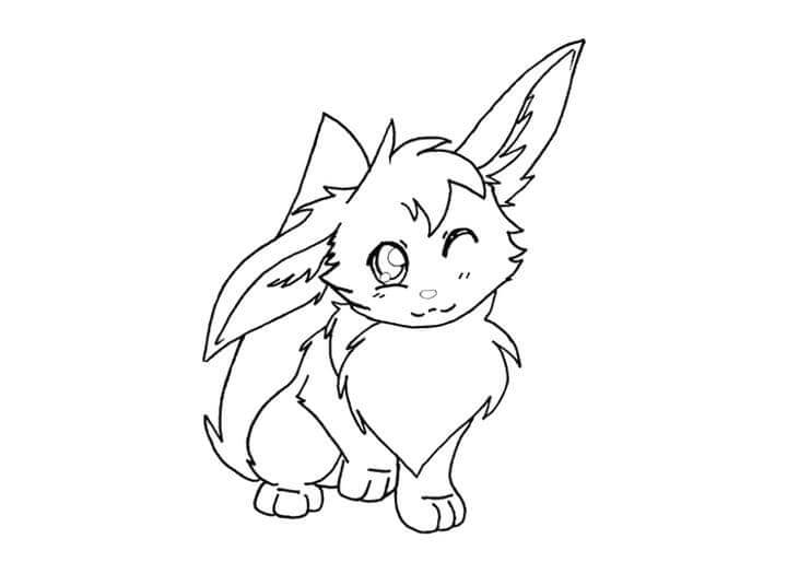 Dibujo de Pokémon Eevee para Colorear y Imprimir