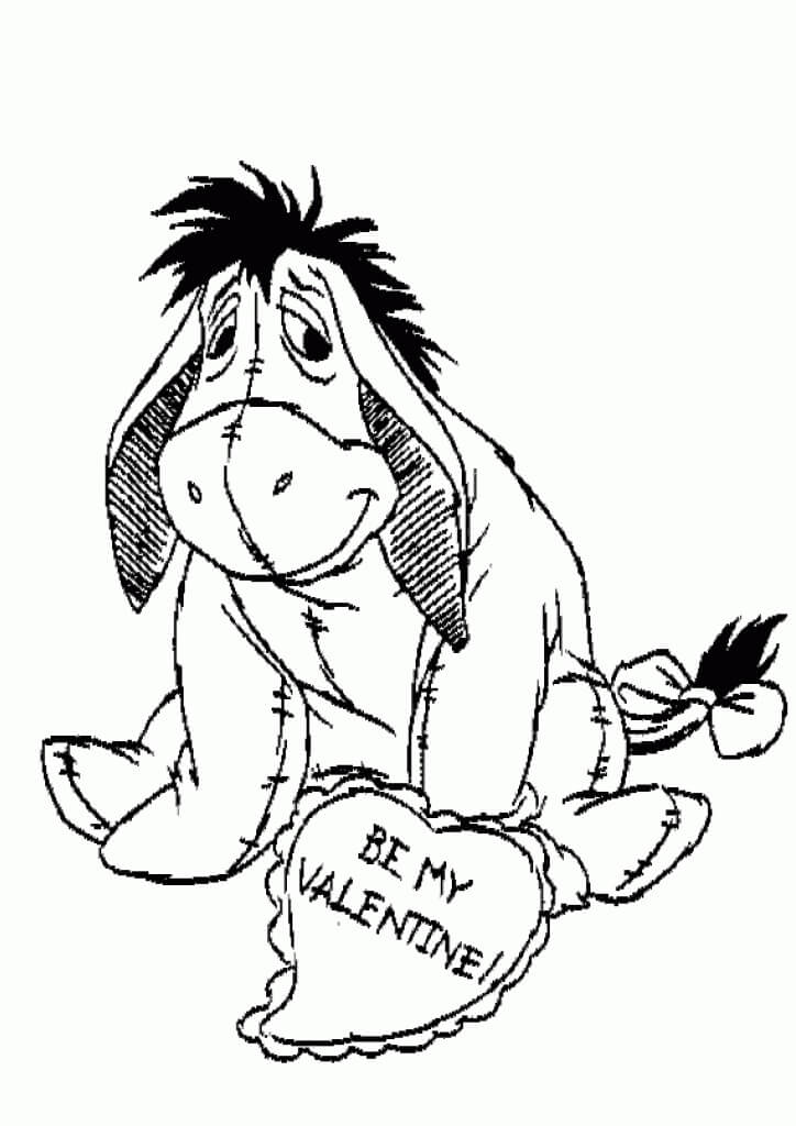 Dibujo de Amor Eeyore para Colorear y Imprimir