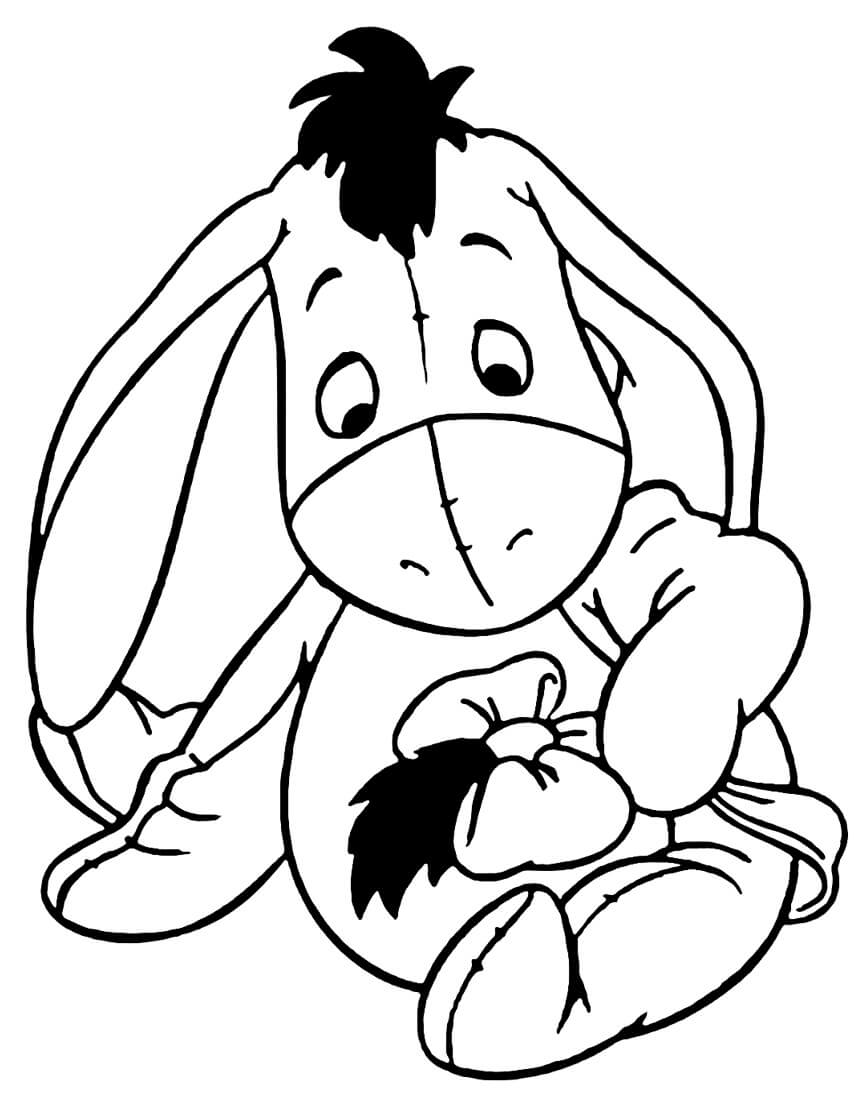 Dibujo de Bebé Eeyore para Colorear y Imprimir