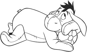 Dibujo de Eeyore Con Pelota para Colorear y Imprimir