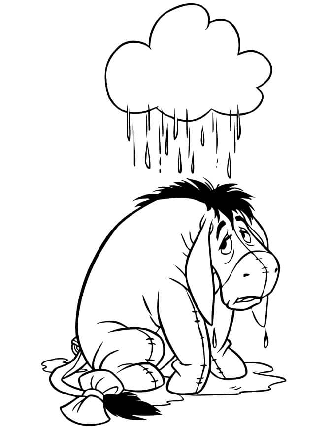 Dibujo de Fácil Eeyore para Colorear y Imprimir