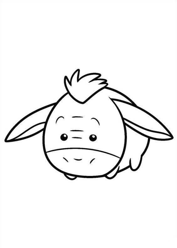 Dibujo de Tsum Tsum Eeyore para Colorear y Imprimir