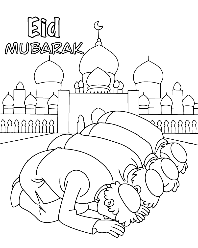 Dibujo de Eid Activities Coloring Page For Child para Colorear y Imprimir