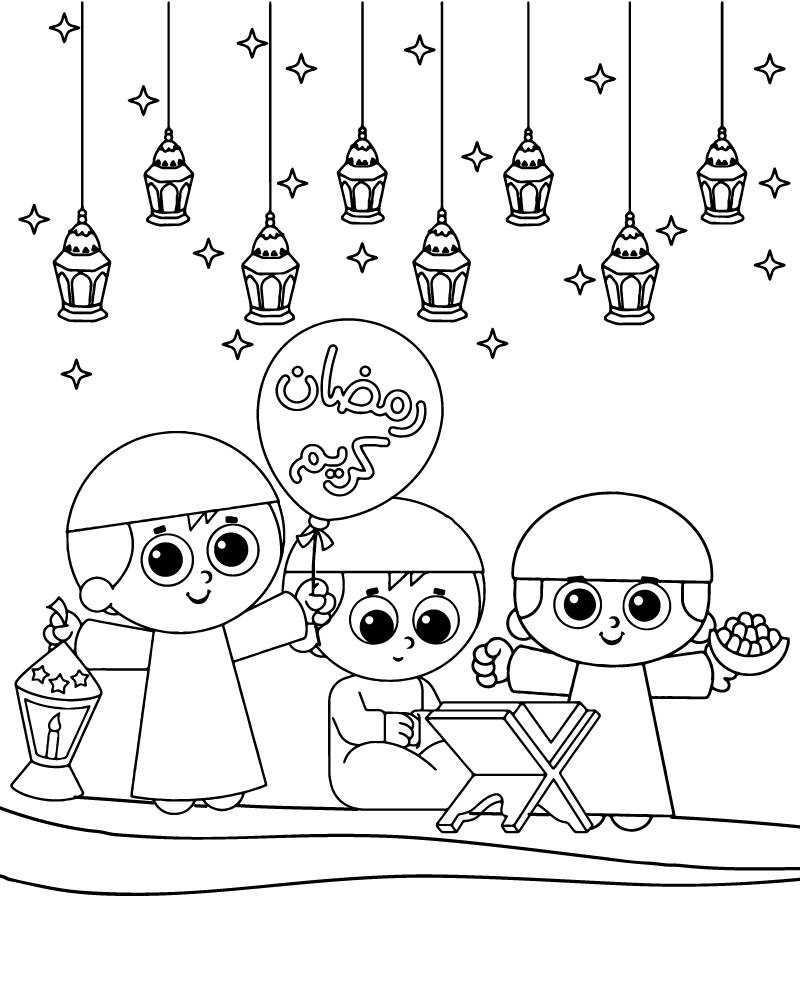Dibujo de Eid Clothing Coloring Page For Kid para Colorear y Imprimir