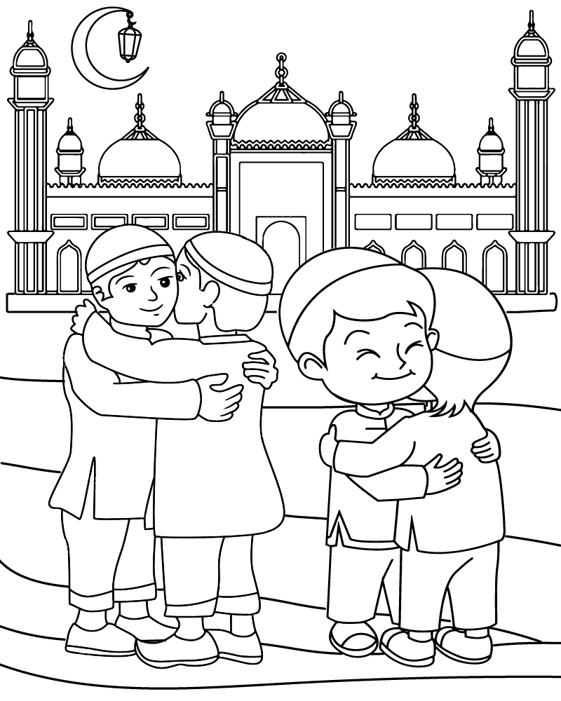 Eid Infantil para Colorear