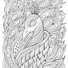 Dibujo de Alivio Del Estrés de La Cara Del Pavo Real para Colorear y Imprimir