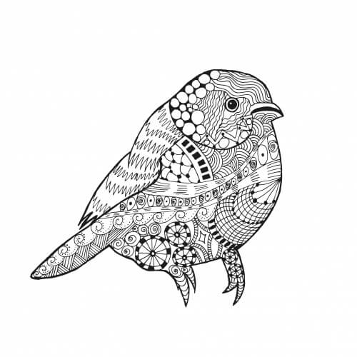 Dibujo de Alivio Del Estrés de Las Aves para Colorear y Imprimir