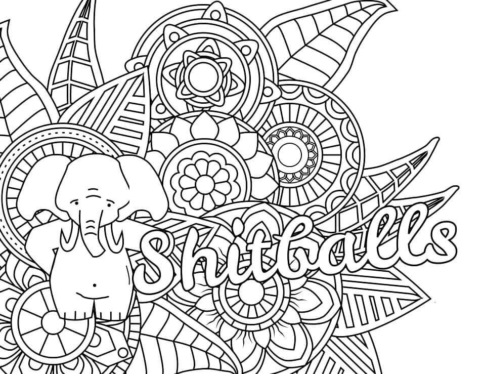 Dibujo de Bolas de Mierda para Colorear y Imprimir