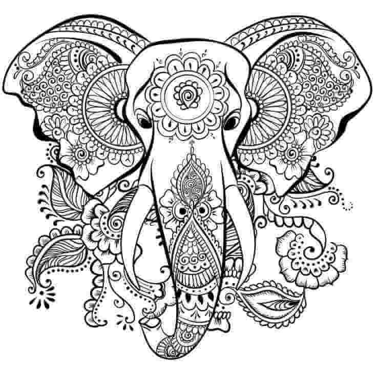 Dibujo de Elefante para Aliviar El Estrés para Colorear y Imprimir
