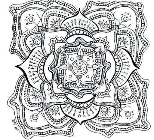 Dibujo de Patrón de Alivio Del Estrés para Colorear y Imprimir
