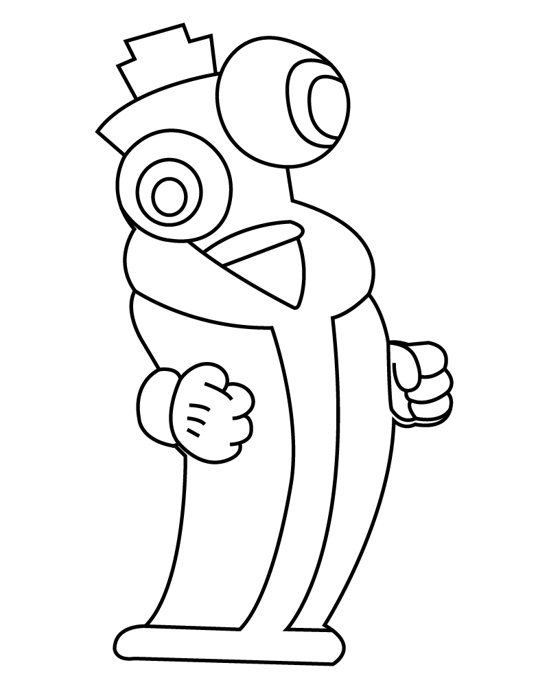 Dibujo de Cute Kinger From The Amazing Digital Circus Coloring Pagepng para Colorear y Imprimir