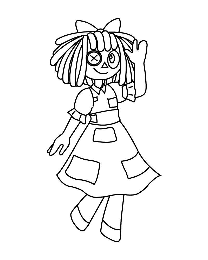 Dibujo de Pretty Ragatha Printable Easy Coloring Pagepng para Colorear y Imprimir