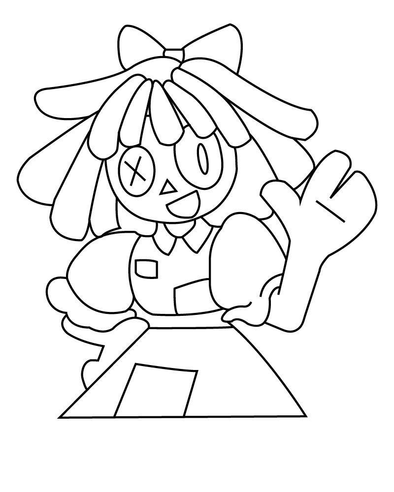 Dibujo de Ragatha Waving Her Hand Coloring Pagepng para Colorear y Imprimir