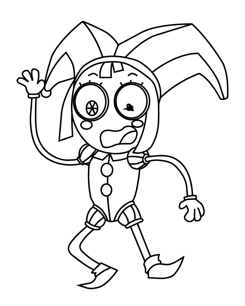Dibujo de Shocked Pomni Coloring Pagepng para Colorear y Imprimir
