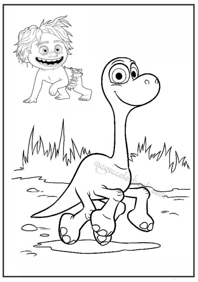 Dibujo de Arlo Sonriendo y Spot para Colorear y Imprimir