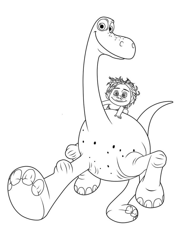 Dibujo de ¡Feliz Arlo y Spot para Colorear y Imprimir