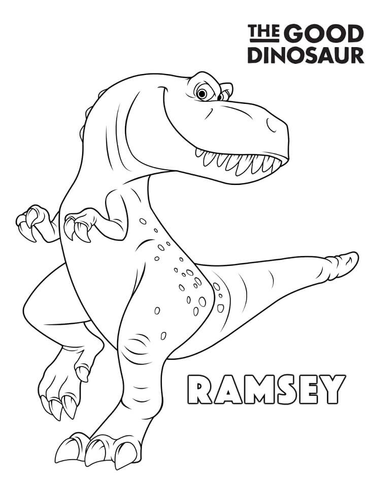 Dibujo de Ramsey de El Buen Dinosaurio para Colorear y Imprimir