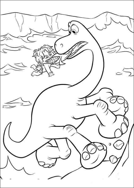 Dibujo de Spot Compite por Comida Con Arlo para Colorear y Imprimir