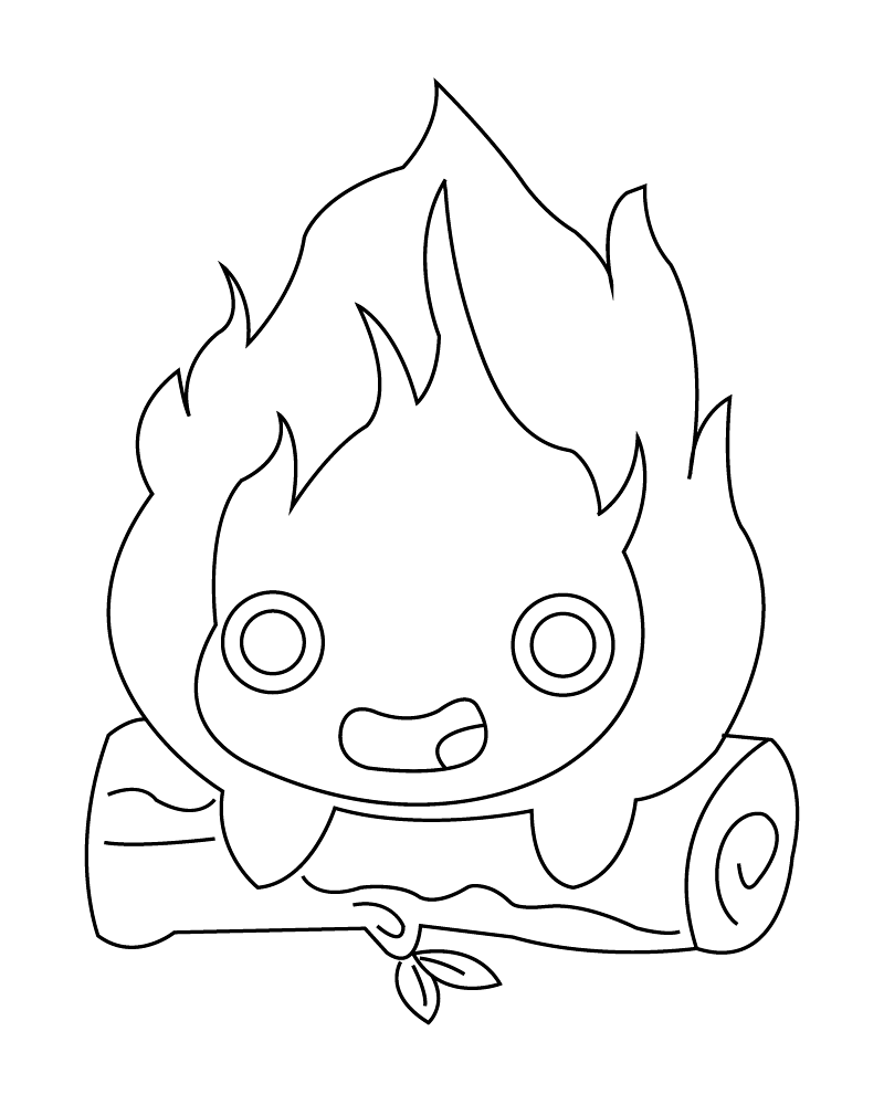 Dibujo de Calcifer Coloring Page para Colorear y Imprimir