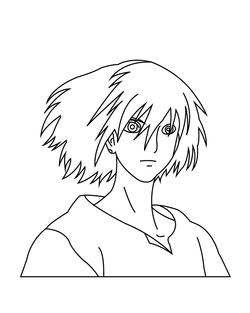 Dibujo de Howl From Howls Moving Castle Coloring Page para Colorear y Imprimir