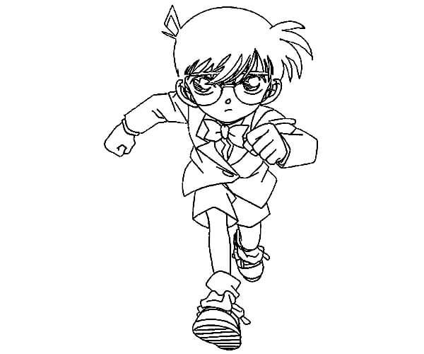 Dibujo de Conan Corriendo para Colorear y Imprimir