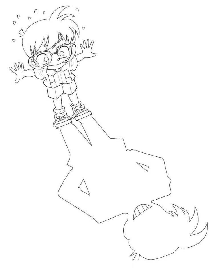 Dibujo de Conan Divertido para Colorear y Imprimir