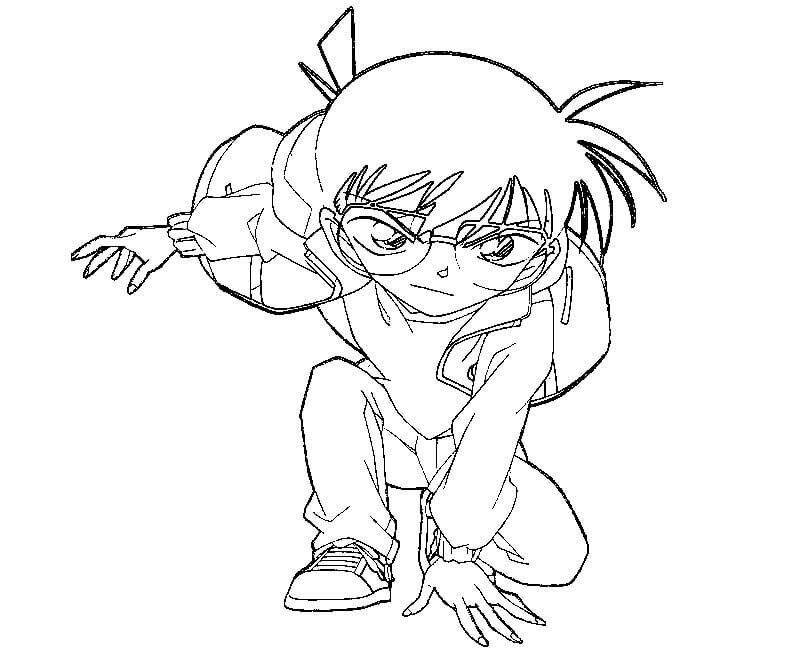Dibujo de Conan Sonriendo para Colorear y Imprimir