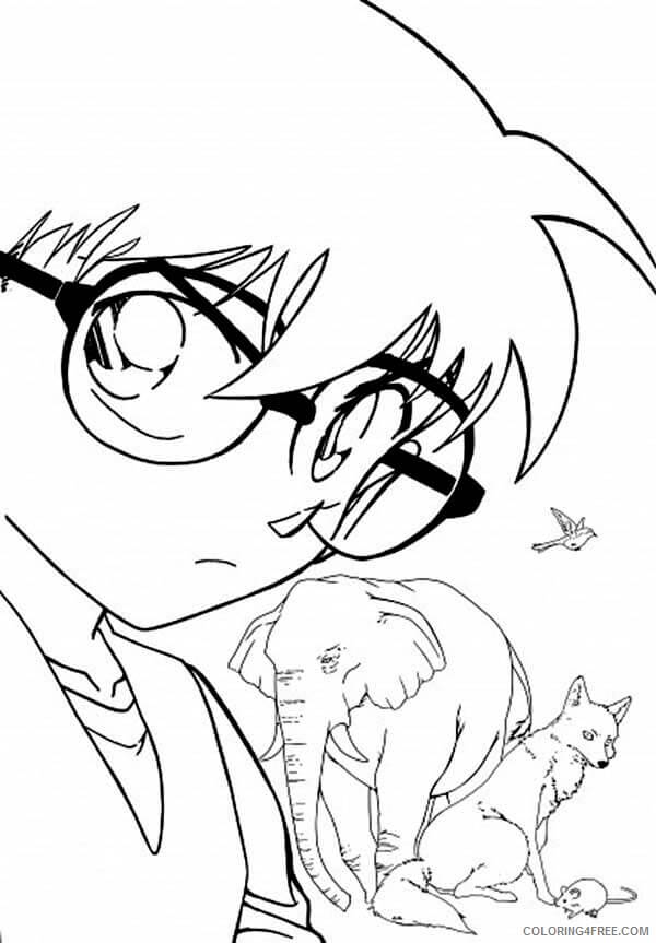 Dibujo de Conan y Animals para Colorear y Imprimir