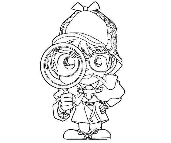 Dibujo de El Detective Conan para Colorear y Imprimir
