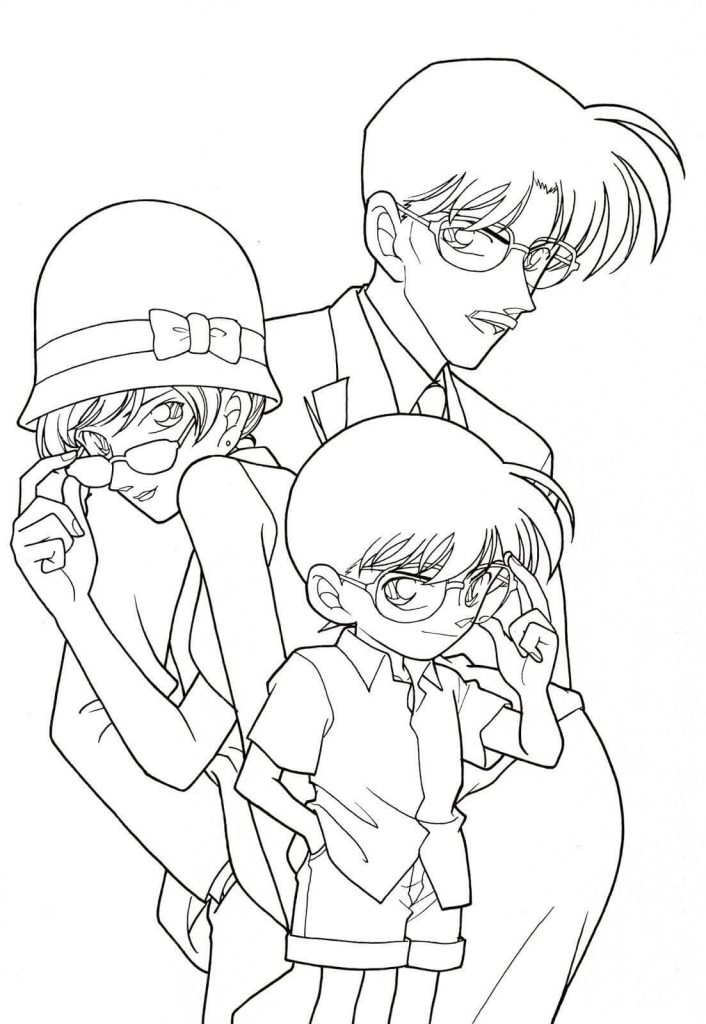 Dibujo de Familia de Conan para Colorear y Imprimir
