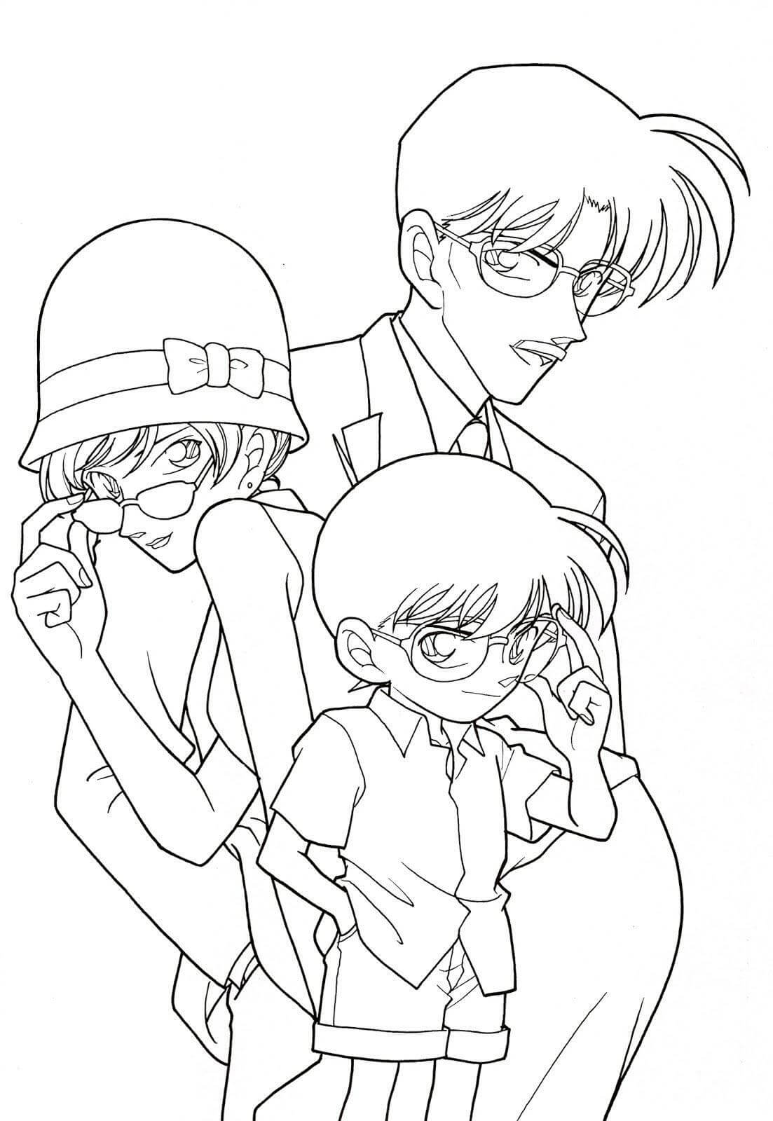 Dibujo de Familia de Conan para Colorear y Imprimir