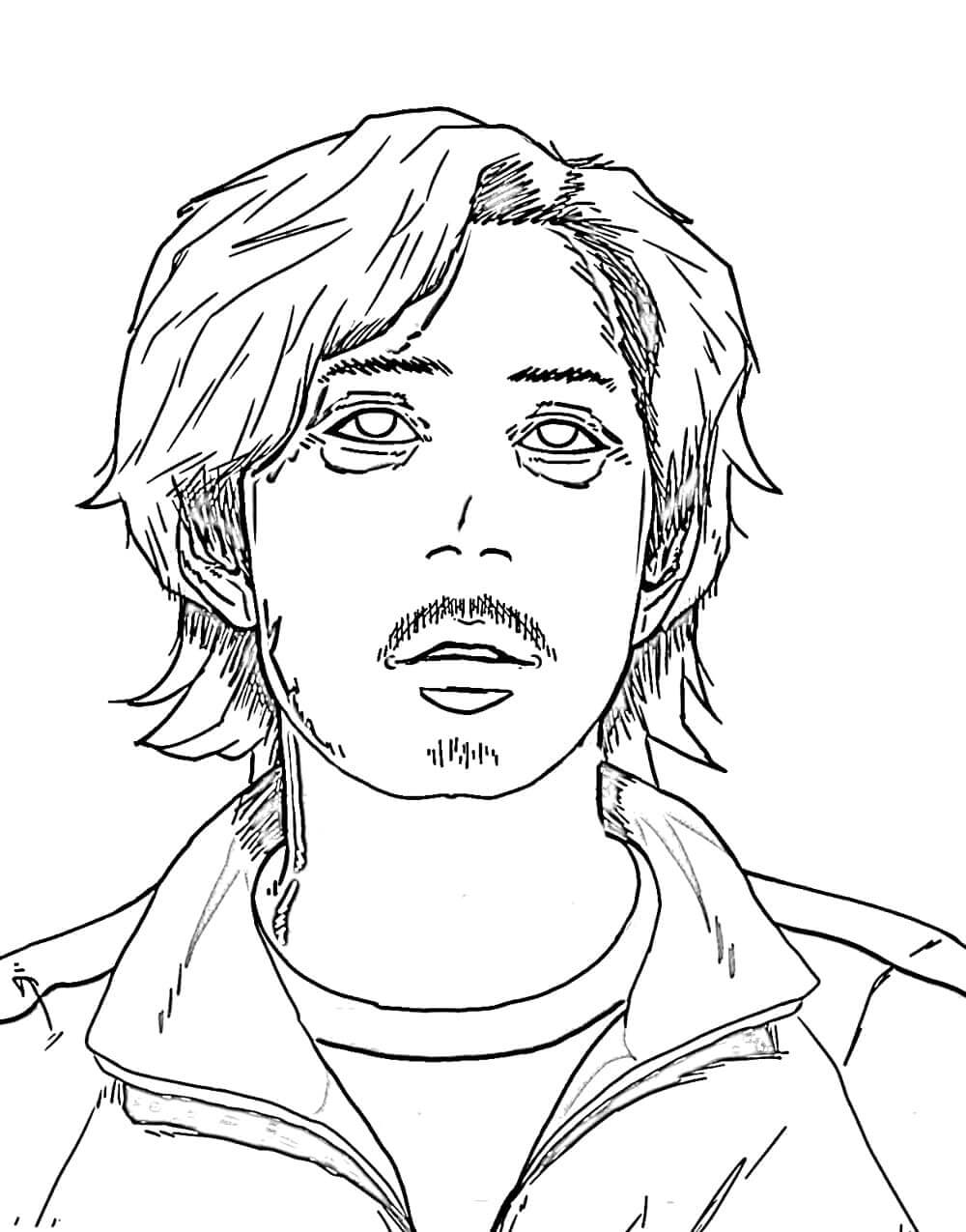 Dibujo de Cara Seong Gi Hun Jugador Del Juego de Calamar para Colorear y Imprimir