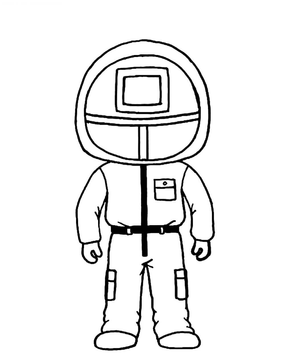 Dibujo de Gran Uniforme de Guardia Roja Chibi para Colorear y Imprimir