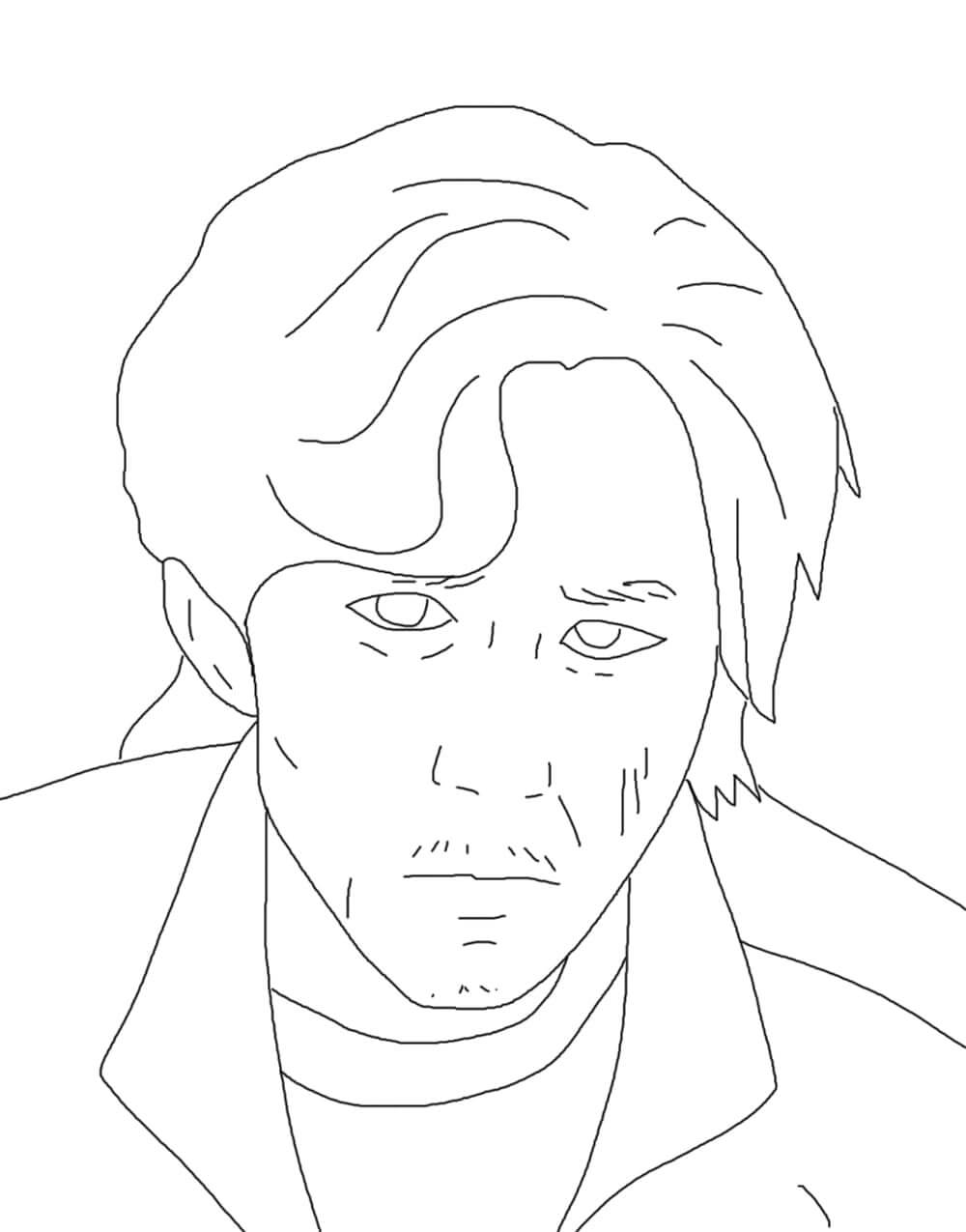 Dibujo de Seong Gi Hun El Personaje Principal Del Juego Del Calamar para Colorear y Imprimir