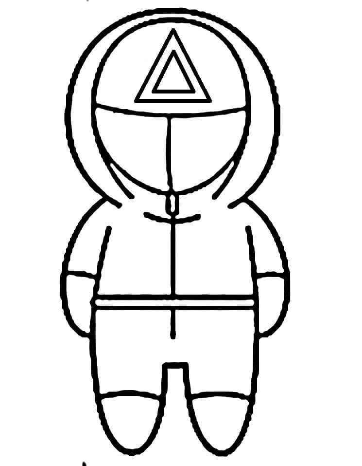Dibujo de Tri Ngulo Guardia Roja Uniforme Chibi para Colorear y Imprimir