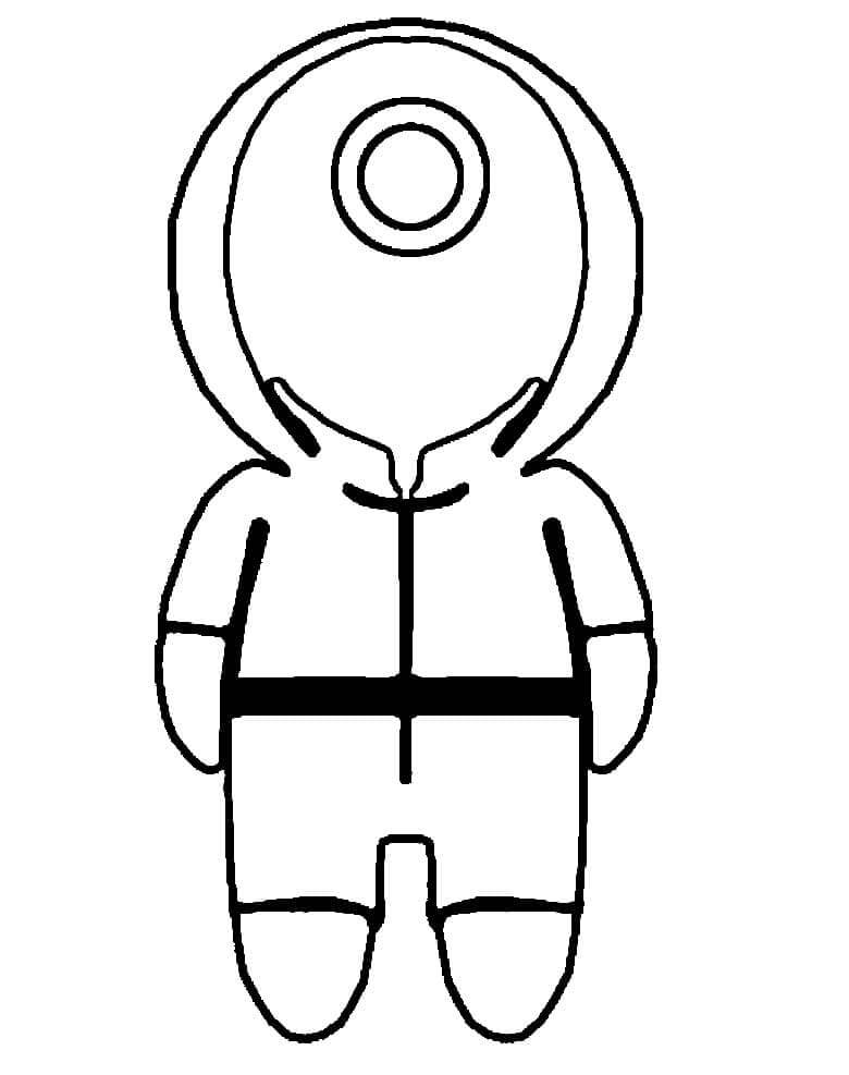 Dibujo de Uniforme de Guardia Roja Redondo Chibi para Colorear y Imprimir