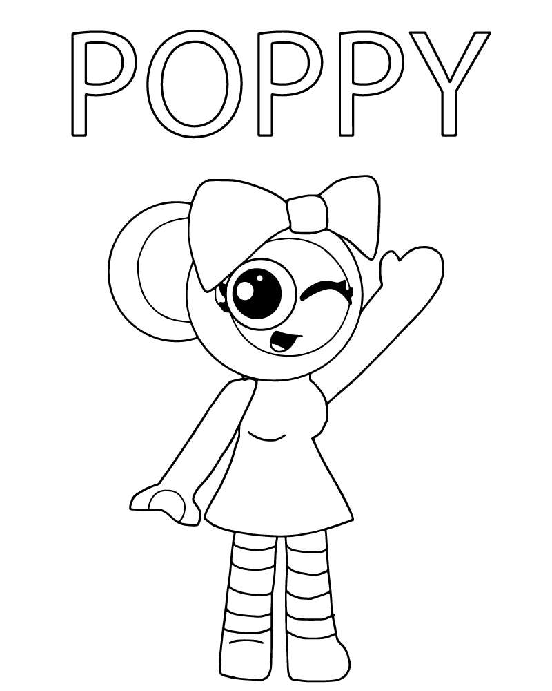 Dibujo de Dandy S World Poppy Coloring Page para Colorear y Imprimir