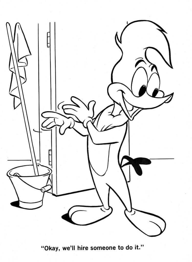 Dibujo Casa De Limpieza Woody Woodpecker Colorear