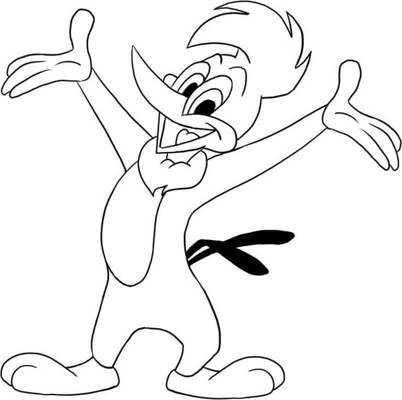 Dibujo El Pajaro Loco Para Colorear