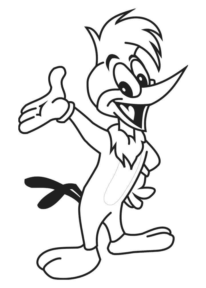 Dibujo El Pajaro Loco Sonriendo Colorear
