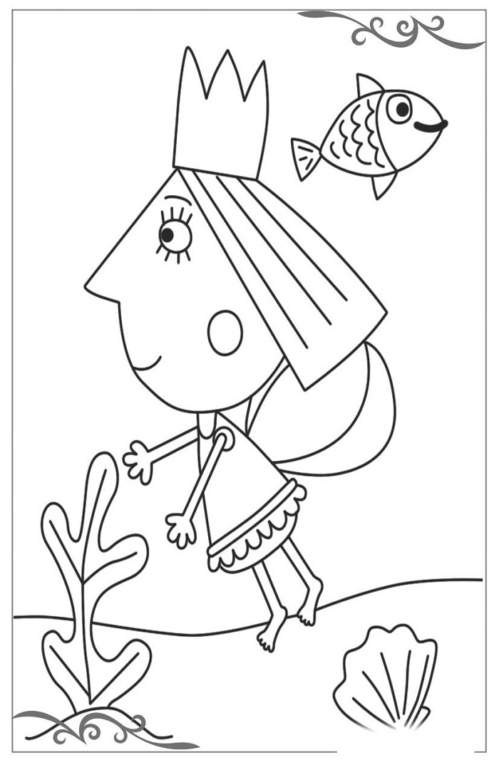 Dibujo de Acebo Bajo El Mar para Colorear y Imprimir
