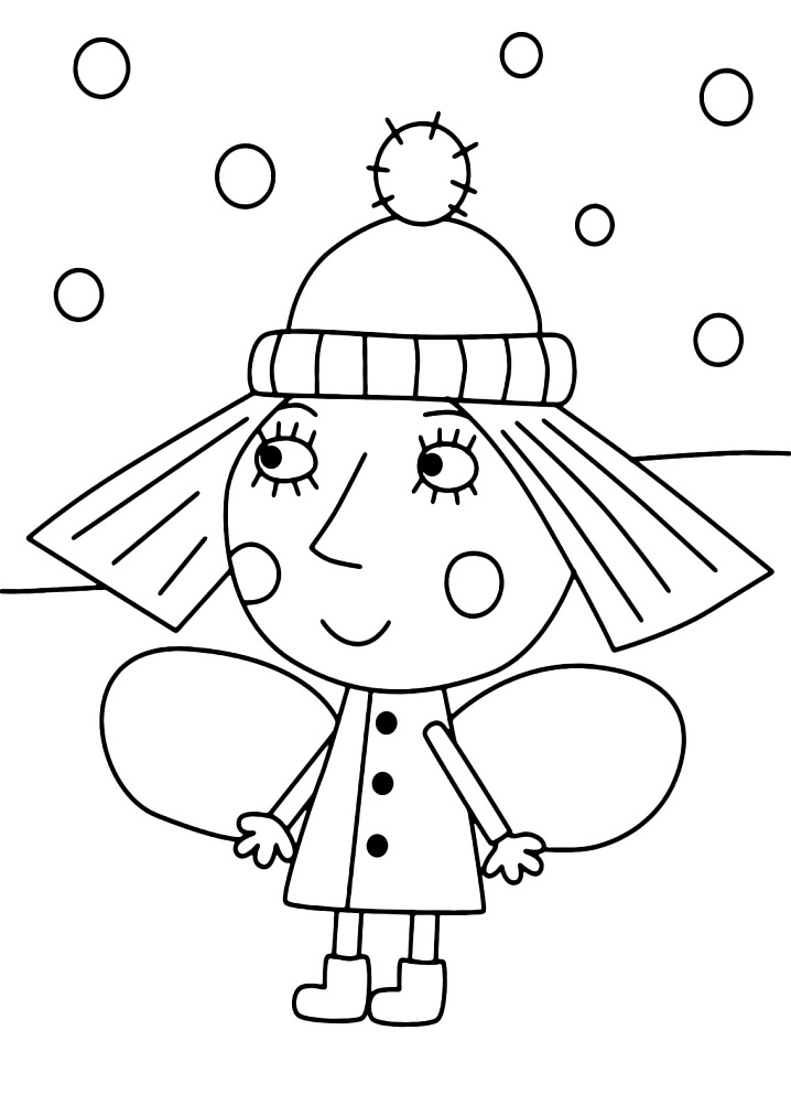 Dibujo de Acebo En El Día Nevado para Colorear y Imprimir